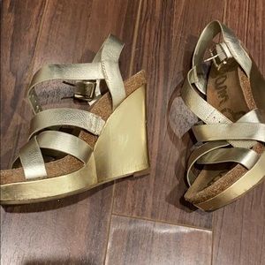 Sam Edelman Gold Wedges